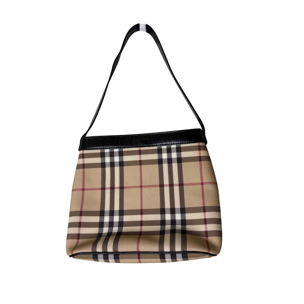 Burberry Classic Vintage Plaid Vinyl Handbag 10"x 8"